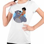 Fashion, accesorii si bijuterii - Copii - Imbracaminte copii - Tricouri copii - Tricou Copii Fete Cartea Junglei Baloo Mowgli, alb, marime M Copii - Infinity.ro