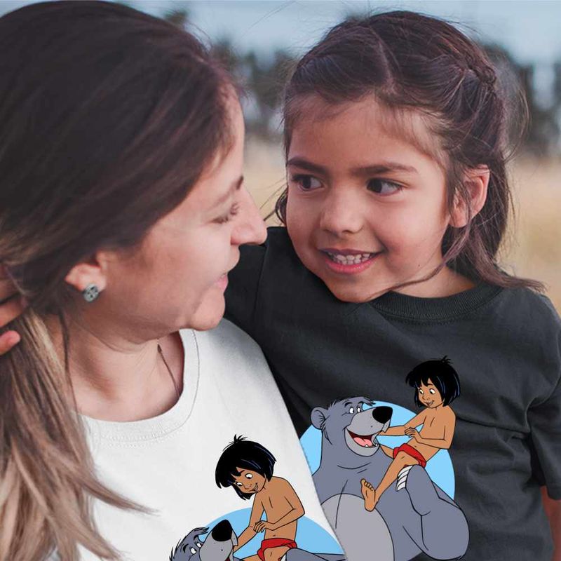 Fashion, accesorii si bijuterii - Copii - Imbracaminte copii - Tricouri copii - Tricou Copii Fete Cartea Junglei Baloo Mowgli, alb, marime M Copii - Infinity.ro