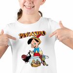 Fashion, accesorii si bijuterii - Copii - Imbracaminte copii - Tricouri copii - Tricou Copii Fete Pinocchio Jiminy Figaro Cleo, alb, marime L Copii - Infinity.ro