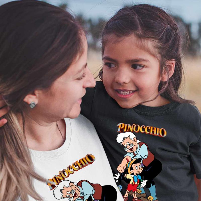 Fashion, accesorii si bijuterii - Copii - Imbracaminte copii - Tricouri copii - Tricou Copii Fete Pinocchio Geppetto Jiminy, alb, marime M Copii - Infinity.ro