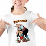 Fashion, accesorii si bijuterii - Copii - Imbracaminte copii - Tricouri copii - Tricou Copii Fete Pinocchio Geppetto Jiminy, alb, marime M Copii - Infinity.ro