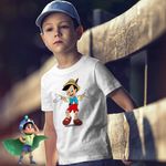 Fashion, accesorii si bijuterii - Copii - Imbracaminte copii - Tricouri copii - Tricou Copii Baieti Pinocchio Geppetto, alb, marime L Copii - Infinity.ro