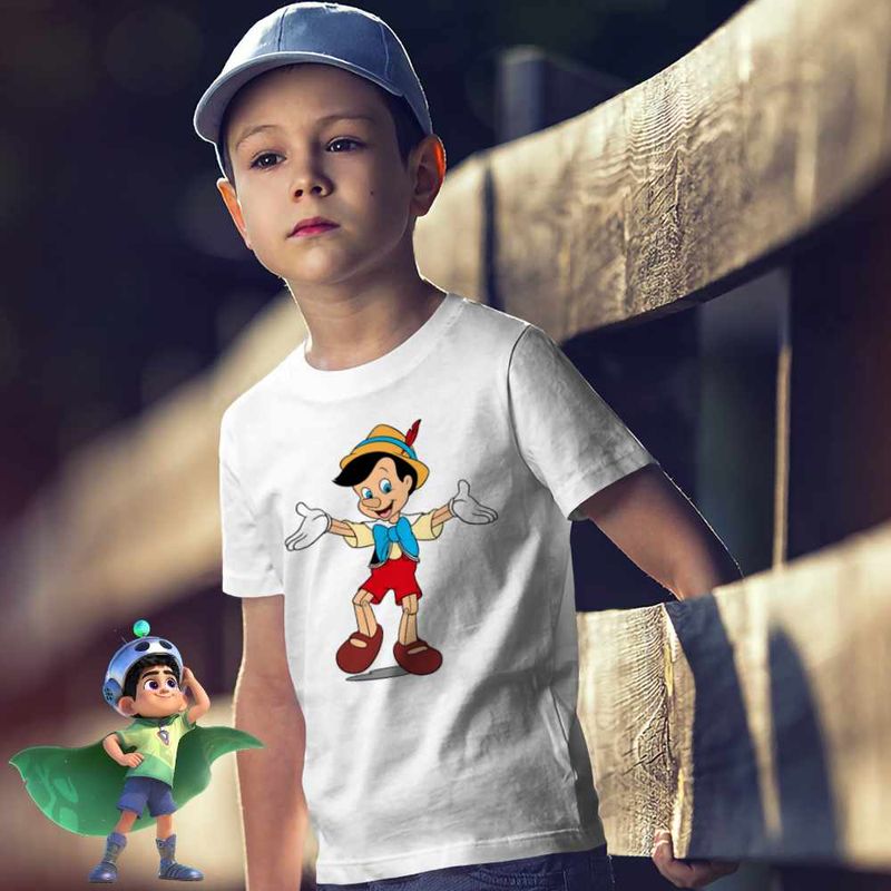 Fashion, accesorii si bijuterii - Copii - Imbracaminte copii - Tricouri copii - Tricou Copii Baieti Pinocchio Geppetto, alb, marime L Copii - Infinity.ro