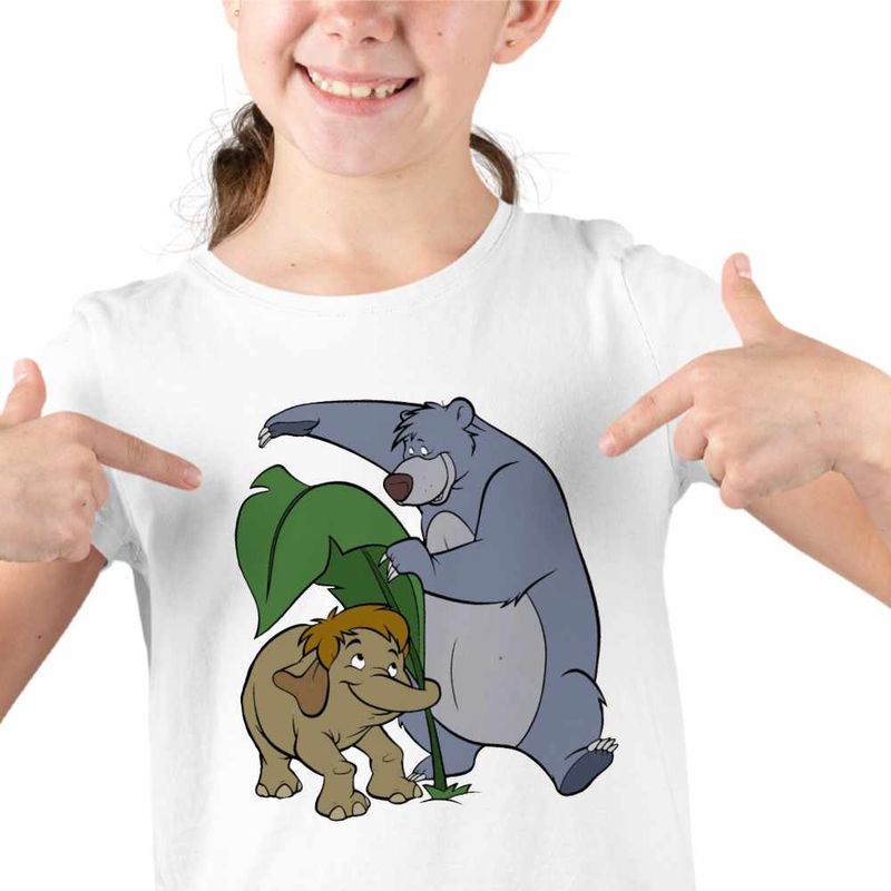 Fashion, accesorii si bijuterii - Copii - Imbracaminte copii - Tricouri copii - Tricou Copii Fete Cartea Junglei Baloo Junior, alb, marime XS Copii - Infinity.ro