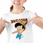Fashion, accesorii si bijuterii - Copii - Imbracaminte copii - Tricouri copii - Tricou Copii Fete Pinocchio Nas Lung, alb, marime L Copii - Infinity.ro