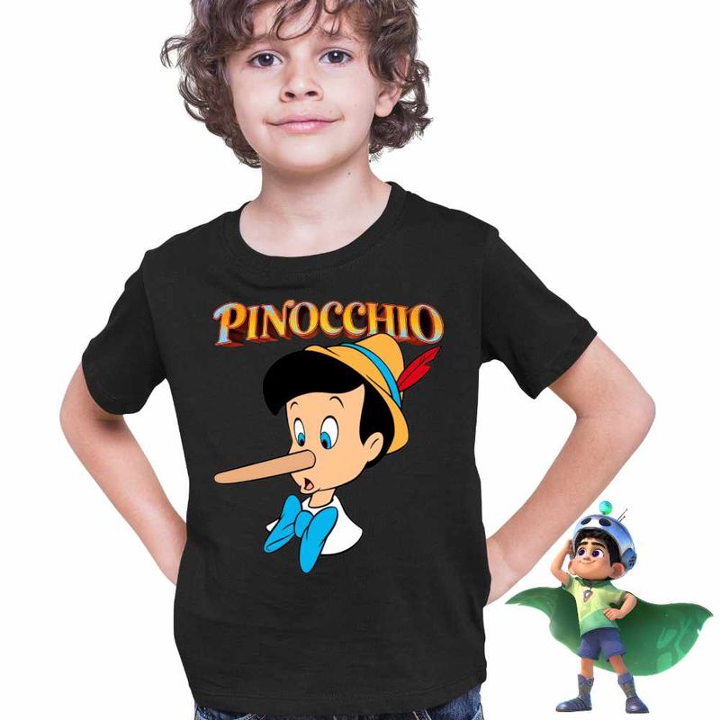 Fashion, accesorii si bijuterii - Copii - Imbracaminte copii - Tricouri copii - Tricou Copii Baieti Pinocchio Nas Lung, negru, marime XS Copii - Infinity.ro