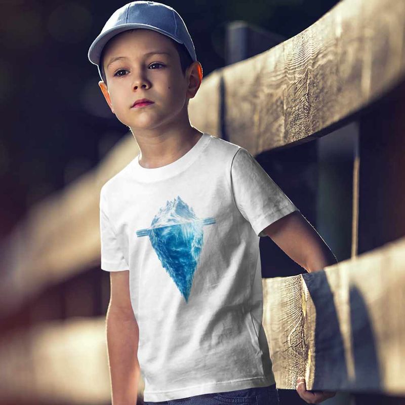 Fashion, accesorii si bijuterii - Copii - Imbracaminte copii - Tricouri copii - Tricou Copii Baieti Kaleo Iceberg Iceland, alb, marime L Copii - Infinity.ro