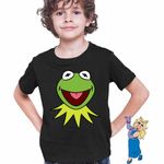 Fashion, accesorii si bijuterii - Copii - Imbracaminte copii - Tricouri copii - Tricou Copii Baieti The Muppets Kermit the Frog, negru, marime XS Copii - Infinity.ro