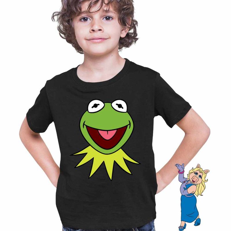 Fashion, accesorii si bijuterii - Copii - Imbracaminte copii - Tricouri copii - Tricou Copii Baieti The Muppets Kermit the Frog, negru, marime XS Copii - Infinity.ro