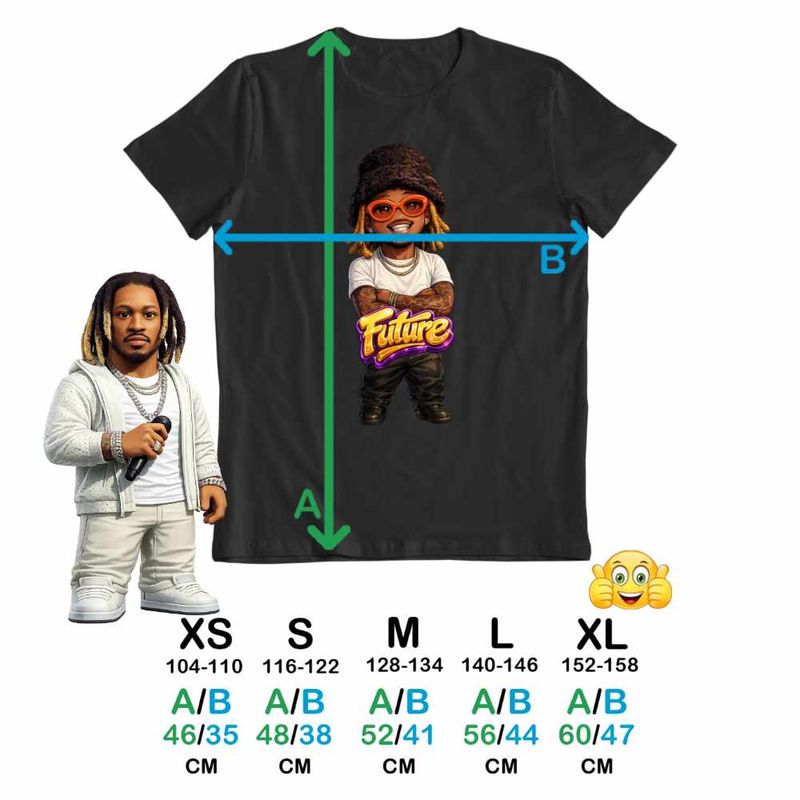 Fashion, accesorii si bijuterii - Copii - Imbracaminte copii - Tricouri copii - Tricou Copii Fete Future Rapper Chibi, negru, marime XS Copii - Infinity.ro