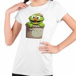Fashion, accesorii si bijuterii - Copii - Imbracaminte copii - Tricouri copii - Tricou Copii Fete The Muppets Oscar Grouch, alb, marime L Copii - Infinity.ro