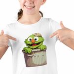 Fashion, accesorii si bijuterii - Copii - Imbracaminte copii - Tricouri copii - Tricou Copii Fete The Muppets Oscar Grouch, alb, marime L Copii - Infinity.ro