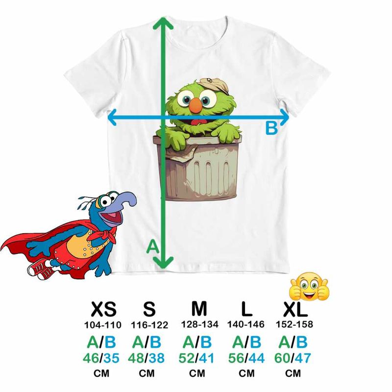 Fashion, accesorii si bijuterii - Copii - Imbracaminte copii - Tricouri copii - Tricou Copii Fete The Muppets Oscar Grouch, alb, marime L Copii - Infinity.ro