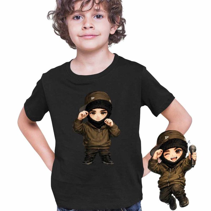 Fashion, accesorii si bijuterii - Copii - Imbracaminte copii - Tricouri copii - Tricou Copii Baieti Yeat Chibi Trap Rage Music, negru, marime L Copii - Infinity.ro