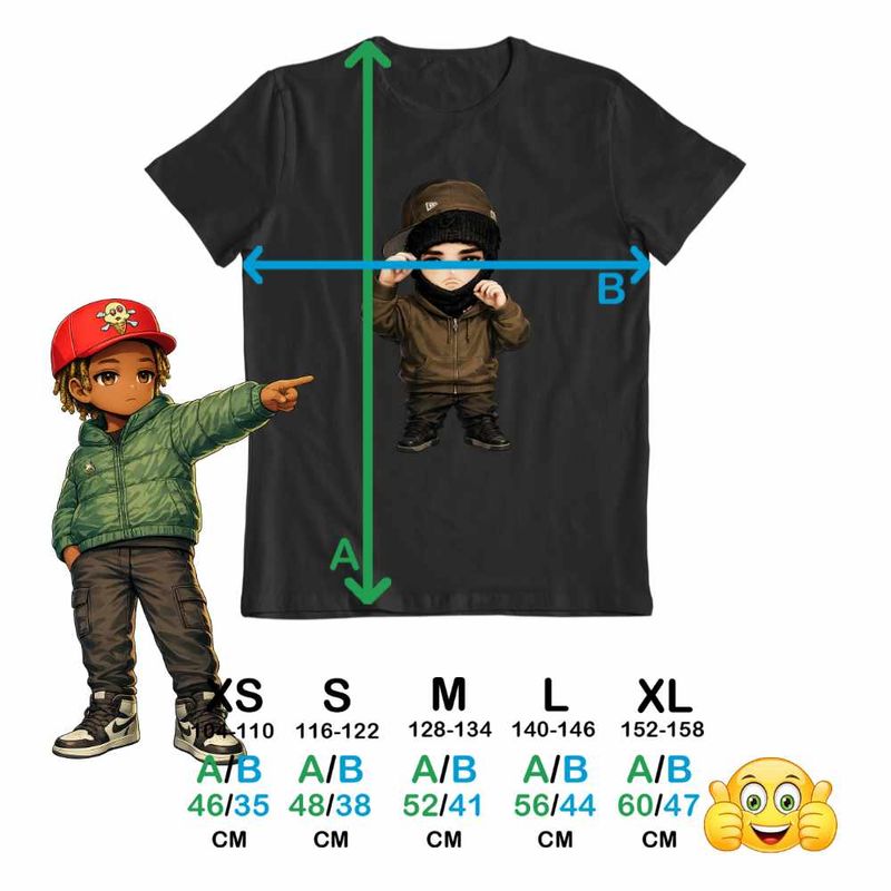 Fashion, accesorii si bijuterii - Copii - Imbracaminte copii - Tricouri copii - Tricou Copii Baieti Yeat Chibi Trap Rage Music, negru, marime L Copii - Infinity.ro
