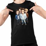 Fashion, accesorii si bijuterii - Copii - Imbracaminte copii - Tricouri copii - Tricou Copii Fete Kaleo Chibi Cartoon, negru, marime XL Copii - Infinity.ro