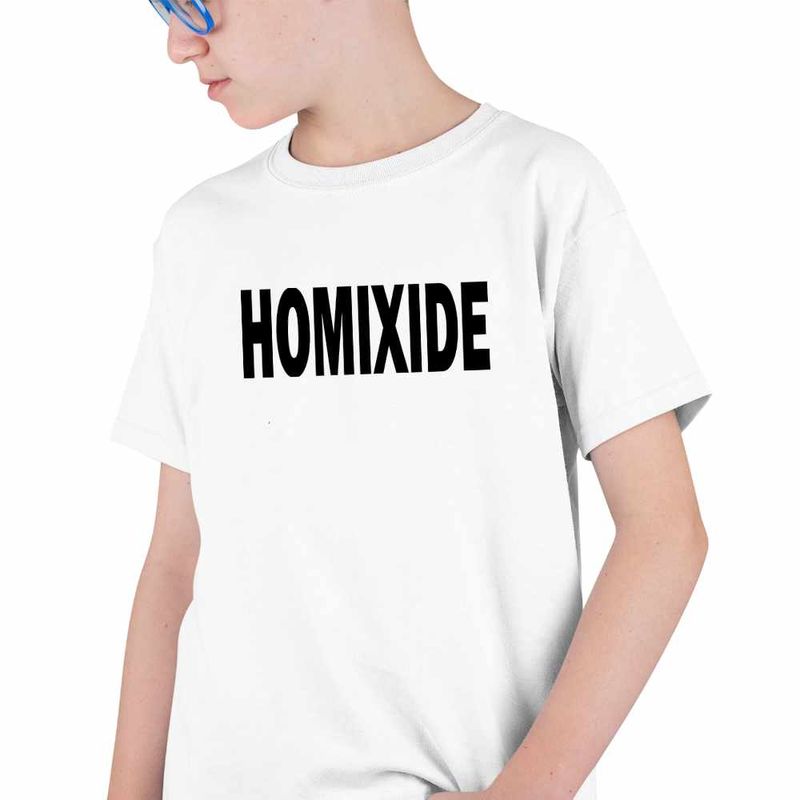 Fashion, accesorii si bijuterii - Copii - Imbracaminte copii - Tricouri copii - Tricou Copii Baieti Playboi Carti Homixide, alb, marime XS Copii - Infinity.ro