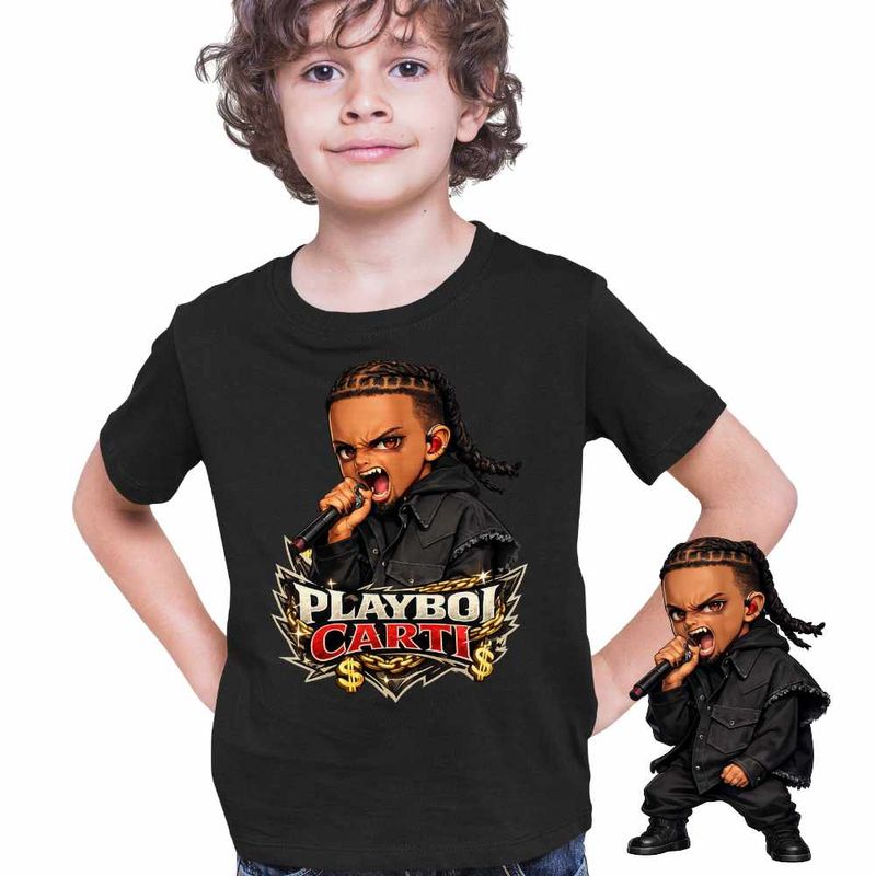 Fashion, accesorii si bijuterii - Copii - Imbracaminte copii - Tricouri copii - Tricou Copii Baieti Playboi Carti RIP, negru, marime L Copii - Infinity.ro