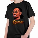 Fashion, accesorii si bijuterii - Copii - Imbracaminte copii - Tricouri copii - Tricou Copii Baieti Quavo Party Rap Trap Vibe, negru, marime L Copii - Infinity.ro