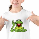 Fashion, accesorii si bijuterii - Copii - Imbracaminte copii - Tricouri copii - Tricou Copii Fete Kermit the Frog The Muppets, alb, marime XS Copii - Infinity.ro