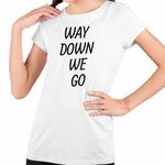 Fashion, accesorii si bijuterii - Copii - Imbracaminte copii - Tricouri copii - Tricou Copii Fete Kaleo Way Down We Go, alb, marime M Copii - Infinity.ro