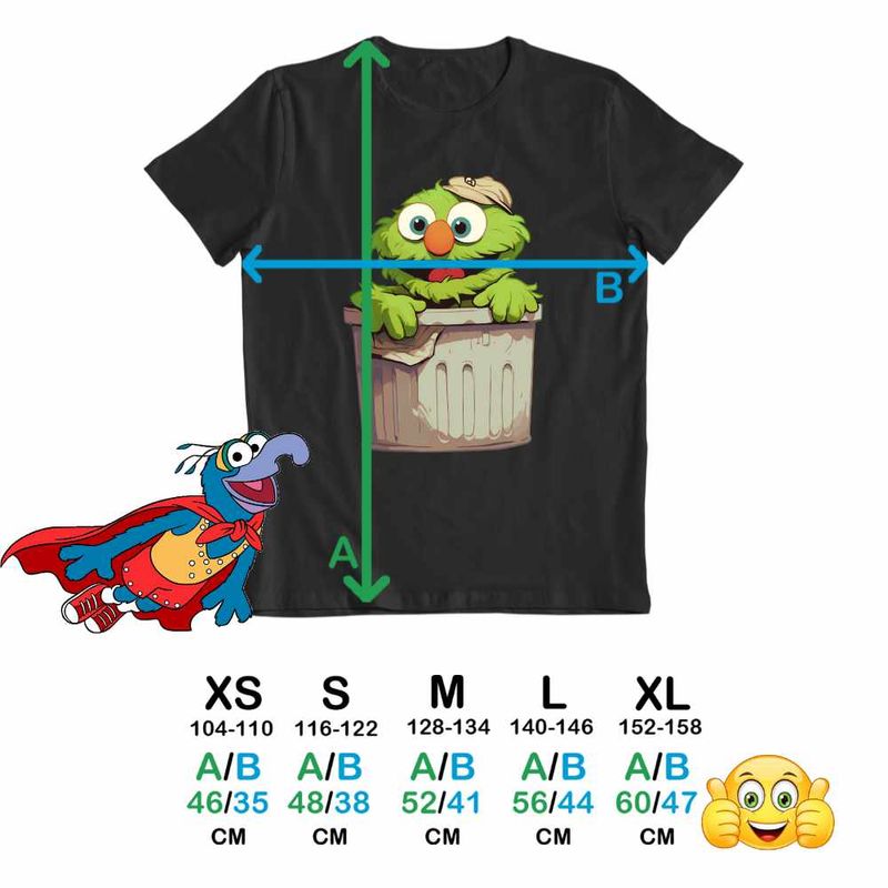 Fashion, accesorii si bijuterii - Copii - Imbracaminte copii - Tricouri copii - Tricou Copii Baieti The Muppets Oscar Grouch, negru, marime M Copii - Infinity.ro
