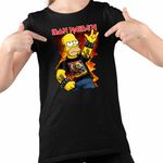 Fashion, accesorii si bijuterii - Copii - Imbracaminte copii - Tricouri copii - Tricou Copii Fete Iron Maiden Homer The Simpsons, negru, marime L Copii - Infinity.ro