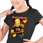 Fashion, accesorii si bijuterii - Copii - Imbracaminte copii - Tricouri copii - Tricou Copii Fete Iron Maiden Homer The Simpsons, negru, marime L Copii - Infinity.ro