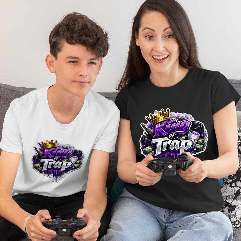 Fashion, accesorii si bijuterii - Copii - Imbracaminte copii - Tricouri copii - Tricou Copii Baieti Future King Trap, negru, marime XS Copii - Infinity.ro