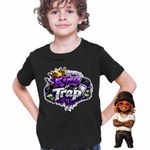 Fashion, accesorii si bijuterii - Copii - Imbracaminte copii - Tricouri copii - Tricou Copii Baieti Future King Trap, negru, marime XS Copii - Infinity.ro
