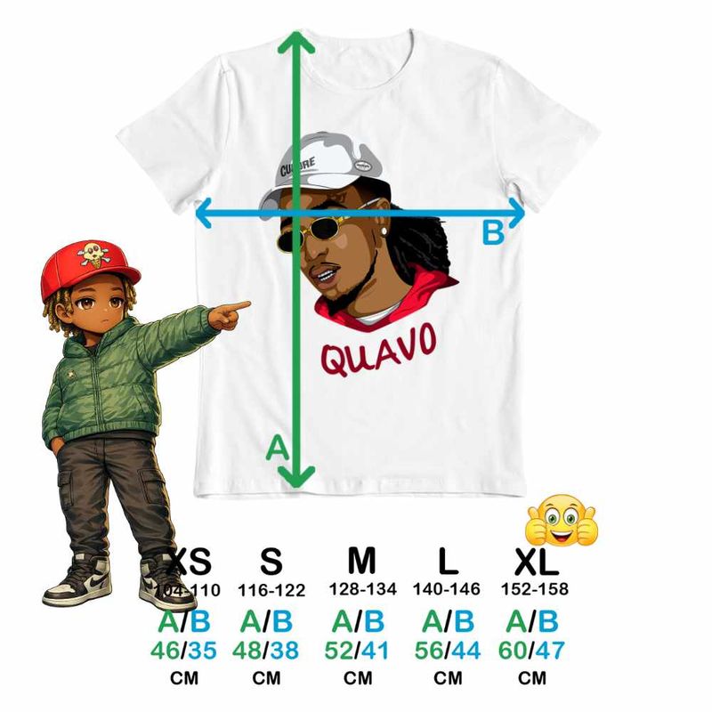 Fashion, accesorii si bijuterii - Copii - Imbracaminte copii - Tricouri copii - Tricou Copii Fete Quavo Culture Trap Rap Music, alb, marime M Copii - Infinity.ro