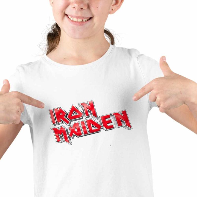 Fashion, accesorii si bijuterii - Copii - Imbracaminte copii - Tricouri copii - Tricou Copii Fete Iron Maiden Heavy Metal, alb, marime XS Copii - Infinity.ro