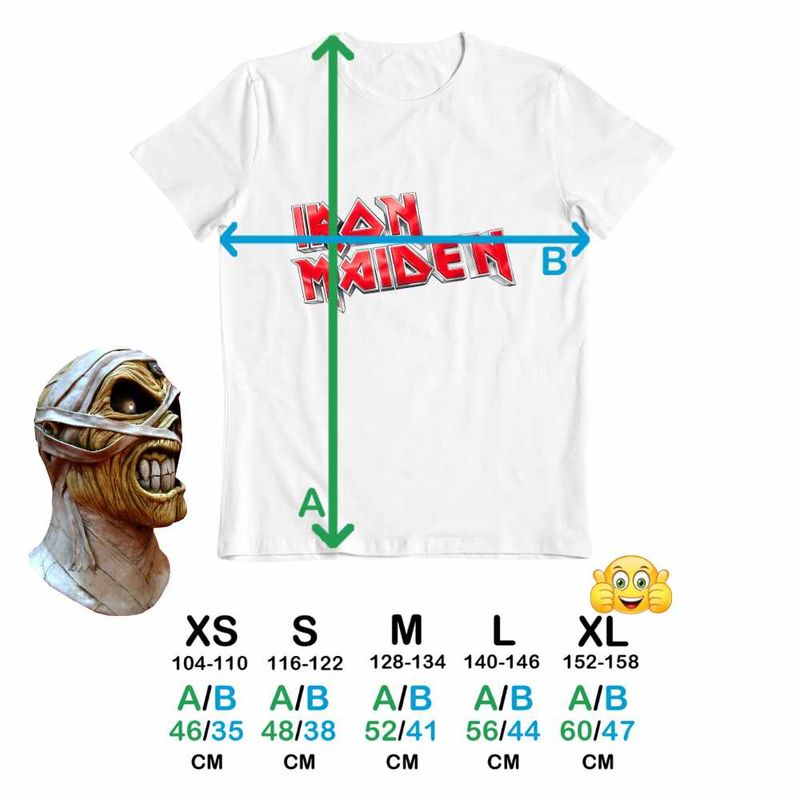 Fashion, accesorii si bijuterii - Copii - Imbracaminte copii - Tricouri copii - Tricou Copii Fete Iron Maiden Heavy Metal, alb, marime XS Copii - Infinity.ro