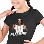 Fashion, accesorii si bijuterii - Copii - Imbracaminte copii - Tricouri copii - Tricou Copii Fete Future REUP Rapper, negru, marime XS Copii - Infinity.ro