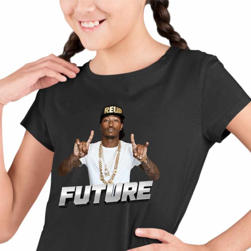 Fashion, accesorii si bijuterii - Copii - Imbracaminte copii - Tricouri copii - Tricou Copii Fete Future REUP Rapper, negru, marime XS Copii - Infinity.ro