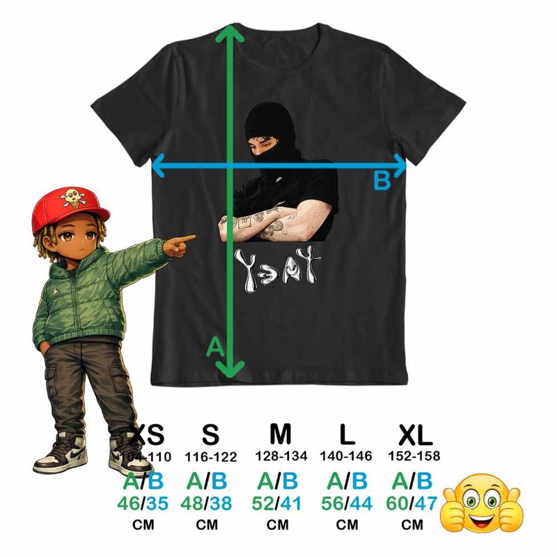 Fashion, accesorii si bijuterii - Copii - Imbracaminte copii - Tricouri copii - Tricou Copii Baieti Yeat Twizzy Rich Hip Hop Vibe, negru, marime L Copii - Infinity.ro