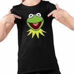 Fashion, accesorii si bijuterii - Copii - Imbracaminte copii - Tricouri copii - Tricou Copii Fete The Muppets Kermit the Frog, negru, marime XL Copii - Infinity.ro