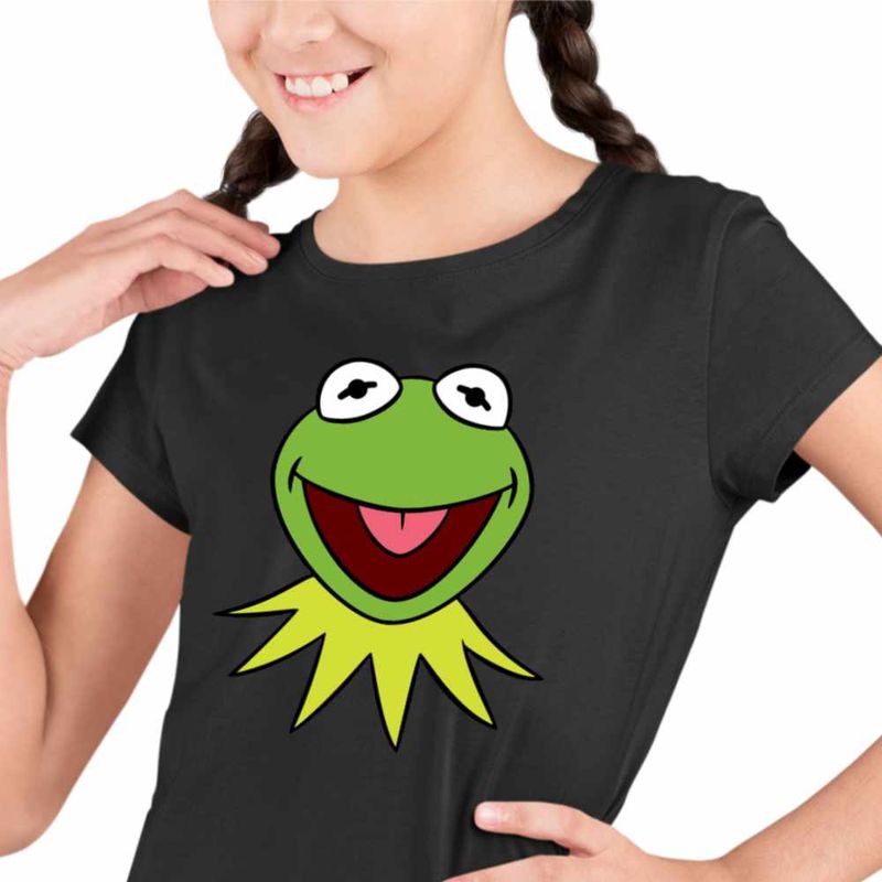 Fashion, accesorii si bijuterii - Copii - Imbracaminte copii - Tricouri copii - Tricou Copii Fete The Muppets Kermit the Frog, negru, marime XL Copii - Infinity.ro