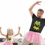 Fashion, accesorii si bijuterii - Copii - Imbracaminte copii - Tricouri copii - Tricou Copii Fete The Muppets Kermit the Frog, negru, marime XL Copii - Infinity.ro