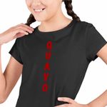 Fashion, accesorii si bijuterii - Copii - Imbracaminte copii - Tricouri copii - Tricou Copii Fete Quavo Stain Trap Hip Hop, negru, marime XL Copii - Infinity.ro