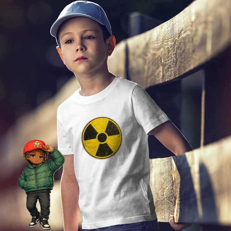 Fashion, accesorii si bijuterii - Copii - Imbracaminte copii - Tricouri copii - Tricou Copii Baieti Danger Radiation Don Toliver Trap, alb, marime S Copii - Infinity.ro