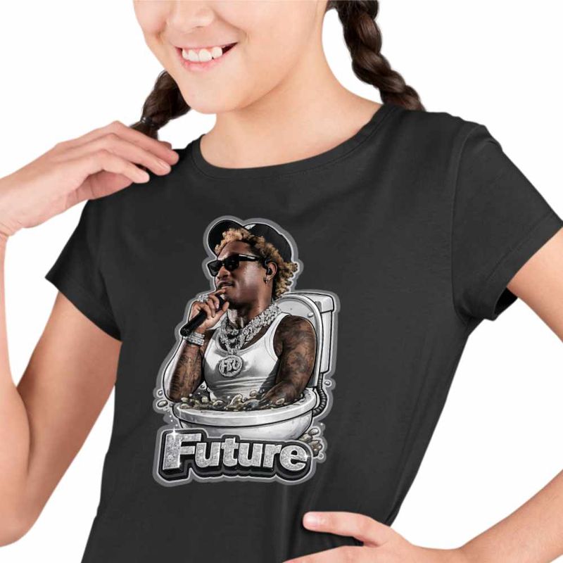 Fashion, accesorii si bijuterii - Copii - Imbracaminte copii - Tricouri copii - Tricou Copii Fete Future Skibidi Toilet Rap Music, negru, marime XS Copii - Infinity.ro