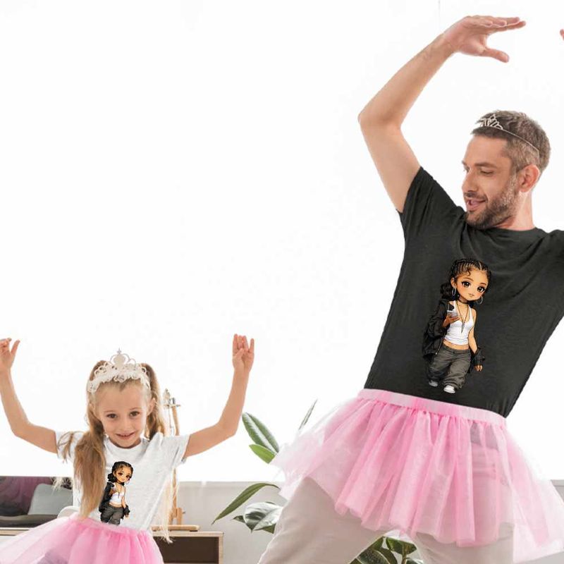Fashion, accesorii si bijuterii - Copii - Imbracaminte copii - Tricouri copii - Tricou Copii Fete Tyla Best Party Chibi, negru, marime XS Copii - Infinity.ro