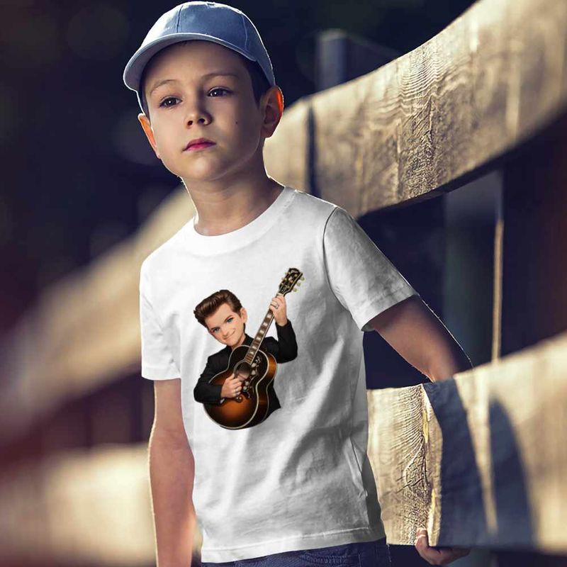 Fashion, accesorii si bijuterii - Copii - Imbracaminte copii - Tricouri copii - Tricou Copii Baieti Chris Isaak Guitar, alb, marime XL Copii - Infinity.ro