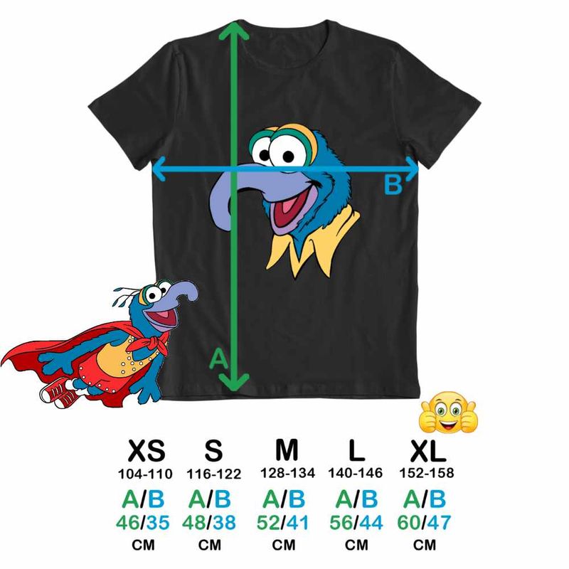 Fashion, accesorii si bijuterii - Copii - Imbracaminte copii - Tricouri copii - Tricou Copii Fete The Muppets Gonzo, negru, marime S Copii - Infinity.ro