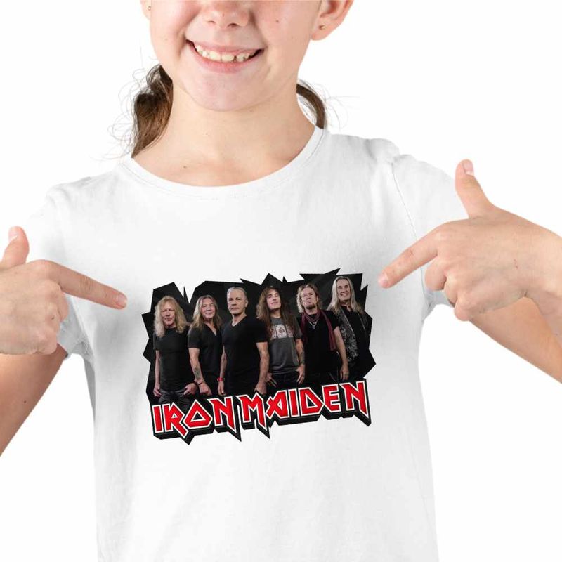 Fashion, accesorii si bijuterii - Copii - Imbracaminte copii - Tricouri copii - Tricou Copii Fete Iron Maiden Run to the Hills, alb, marime S Copii - Infinity.ro