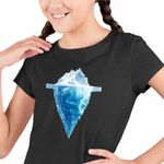 Fashion, accesorii si bijuterii - Copii - Imbracaminte copii - Tricouri copii - Tricou Copii Fete Kaleo Iceberg Iceland, negru, marime XL Copii - Infinity.ro
