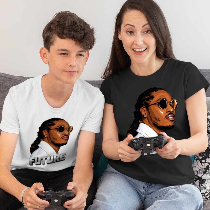 Fashion, accesorii si bijuterii - Copii - Imbracaminte copii - Tricouri copii - Tricou Copii Baieti Future Rapper Trap Music, negru, marime L Copii - Infinity.ro