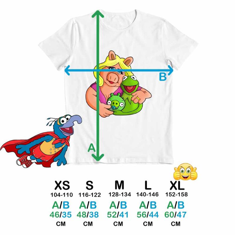 Fashion, accesorii si bijuterii - Copii - Imbracaminte copii - Tricouri copii - Tricou Copii Fete The Muppets Kermit the Frog Miss Piggy, alb, marime XS Copii - Infinity.ro