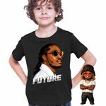 Fashion, accesorii si bijuterii - Copii - Imbracaminte copii - Tricouri copii - Tricou Copii Baieti Future Rapper Trap Music, negru, marime L Copii - Infinity.ro